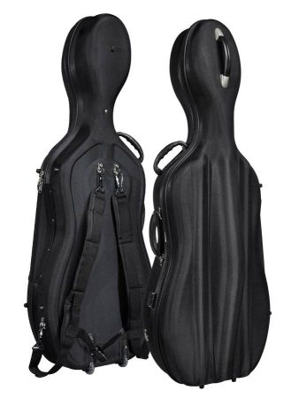 Leonardo  cello case 4/4, soft foam moulded, wheels, 2 strap CC-244-BK