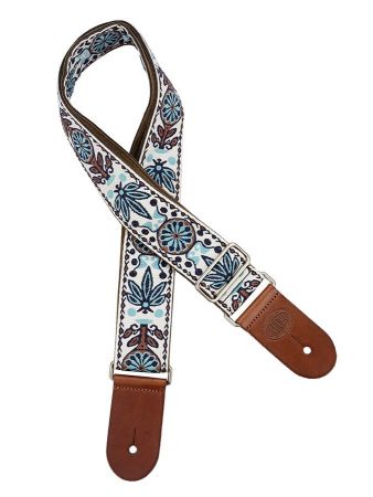 Gaucho GST-1180 2&quot; Jakardihihna White Flowers GST-1180-1