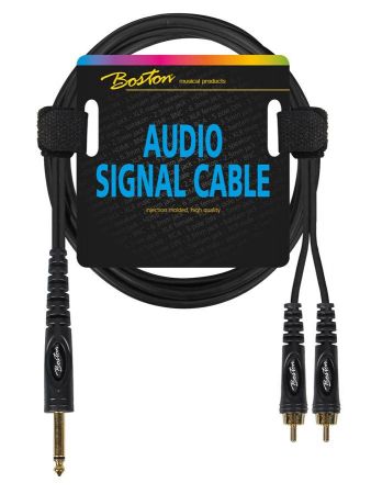 Boston-audiokaapeli 2x RCA - 6.3mm monoplugi 0,75m AC-271-075