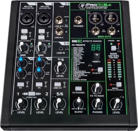 Mackie ProFX6v3 6 Channel Professional Effects Mixer with USB 3MAPROFX6V3