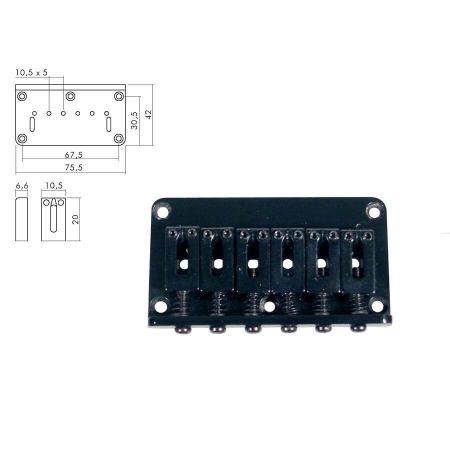 Boston B-1504 ST-Style Hardtail Bridge Black B-1504-B