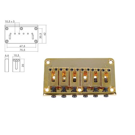 Boston B-1504 ST-Style Hardtail Bridge Gold B-1504-G