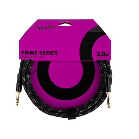 Boston GCRB-30 Prime Instrument Cable 3.0m Black Tweed GCRB-30