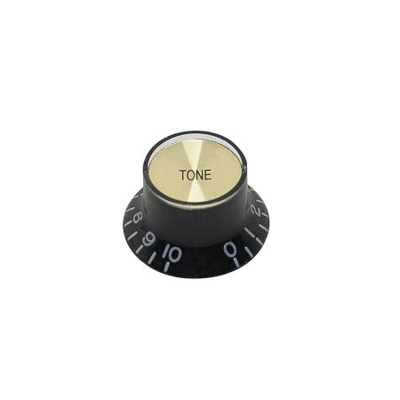 Boston KB-136-T Bell Knob Inch Black Gold Tone KB-136-T