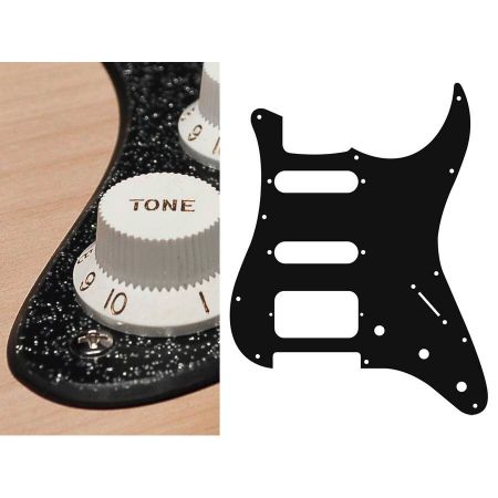 Boston ST-223 Strat Pickguard HSS 2-Ply Sparkle Black ST-223-SBK
