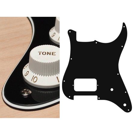 Boston ST-344 Strat Pickguard 1H 3-Ply Black ST-344-B