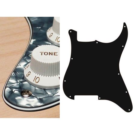 Boston ST-400 Strat Pickguard Blank 4-Ply Pearl Black ST-400-PB
