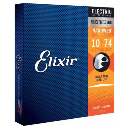 Elixir Nanoweb 10-74 kielisetti 8-kieliselle sähkökitaralle 12062