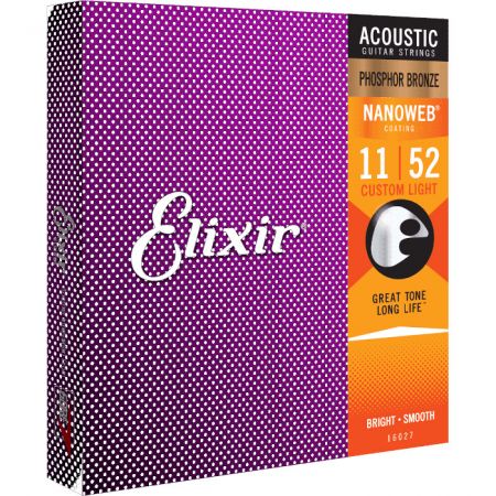 Elixir Nanoweb 11-52 Phosphor Bronze  EL-16027