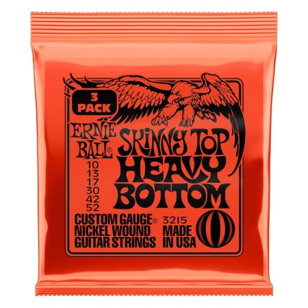 Ernie Ball Heavy Bottom Nickel Wound 10-52 3-Pack 1103215