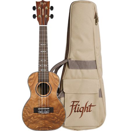 Flight DUC410 QA Konserttiukulele Quilted Ash 5674