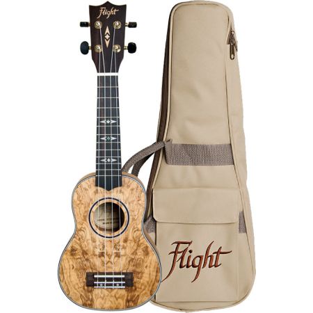 Flight DUS410 QA Sopraanoukulele Quilted Ash 5673