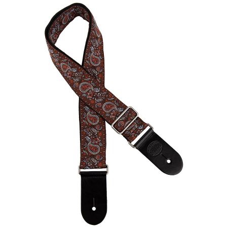 Gaucho GST-196 2" Jakardihihna Dark Red Paisley GST-196-03