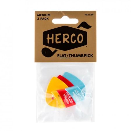 Herco Flat Medium peukaloplektra, 3kpl BAGHE112P