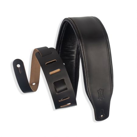 Levy's M26PD 3&quot; Padded Leather Strap Black M26PD-BLK