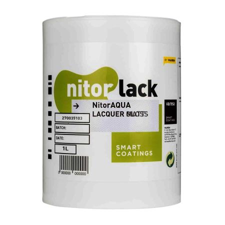 NitorLack NitorAqua Waterbased Lacquer Clear Gloss 1l Can N270039104