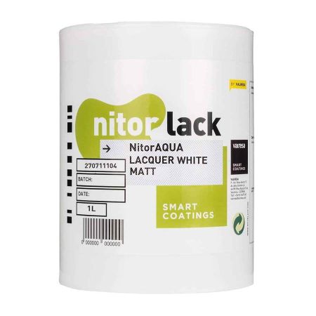 NitorLack NitorAqua Waterbased Lacquer White Matte 1l Can N270711104