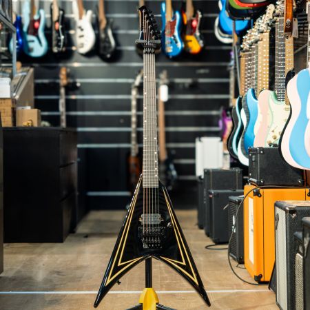 Spira Guitars V-420 FR Black Yellow Pinstripe V-420 BKY